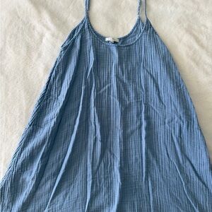 Z Supply Denim Blue Ribbed Spaghetti Strap Dress